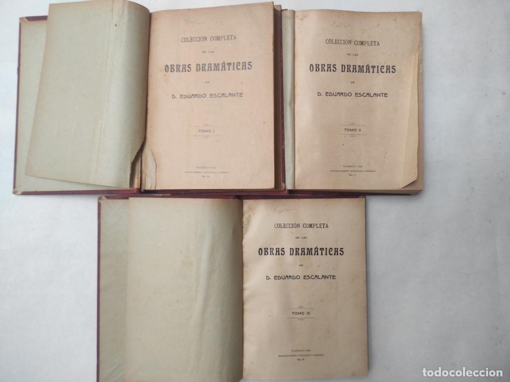 Antiquarische B&uuml;cher: ESCALANTE ,,COLECCI&Oacute;N COMPLETA DE LAS OBRAS DRAMATICAS, 1922 ,Valencia 3 tomos