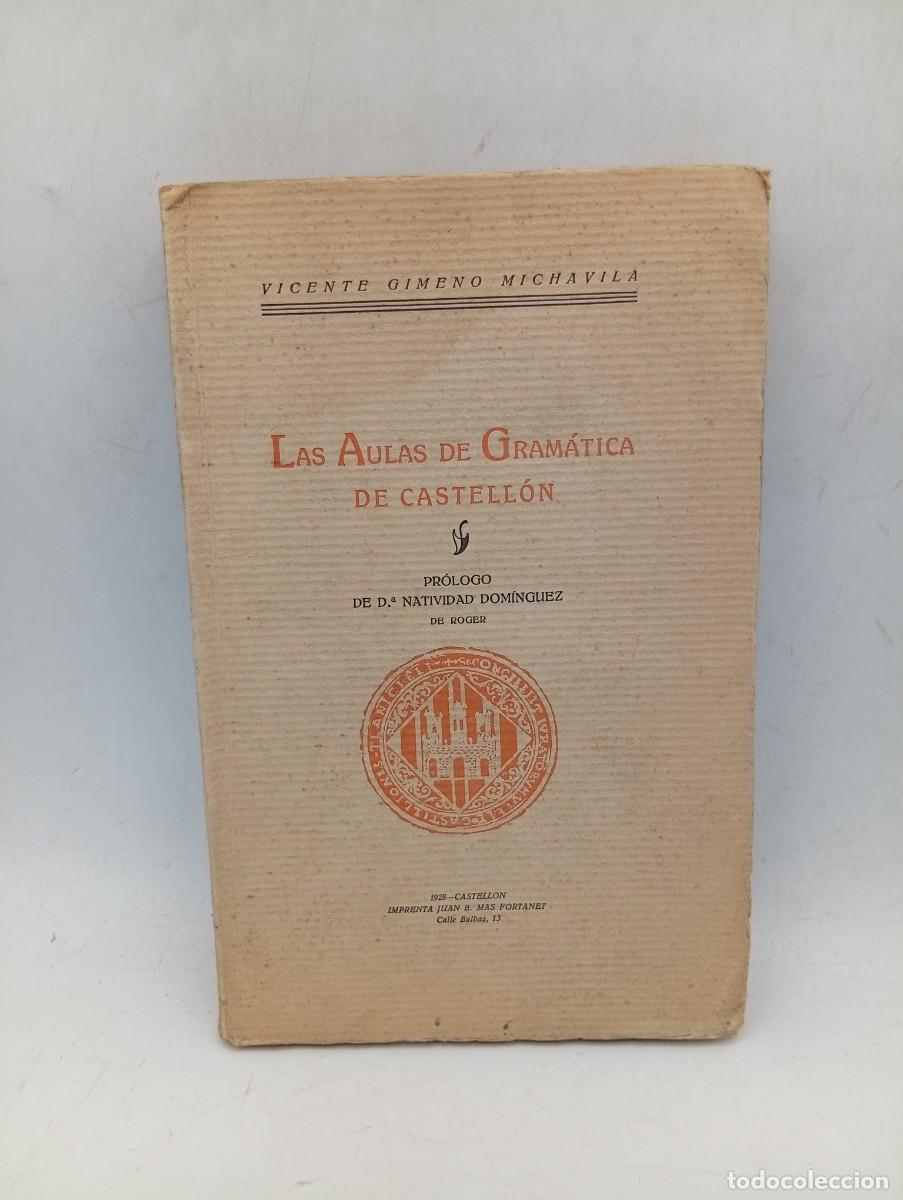Libros antiguos: LAS AULAS DE GRAMATICA DE CASTELLON. VICENTE GIMENO MICHAVILA. PROLOGO NATIVIDAD DOMINGUEZ. 1928.