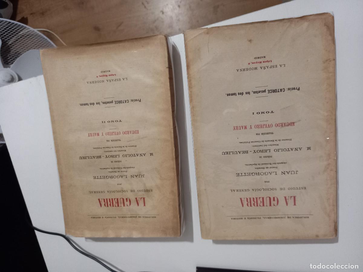 Libros antiguos: LA GUERRA, ESTUDIO DE SOCIOLOGIA GENERAL ,LAGORGETTE, 2 TOMOS