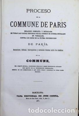 Libros antiguos: La Commune de Paris. Proceso de la Commune de Paris. 2 tomos - RIGAULT - Foto 3