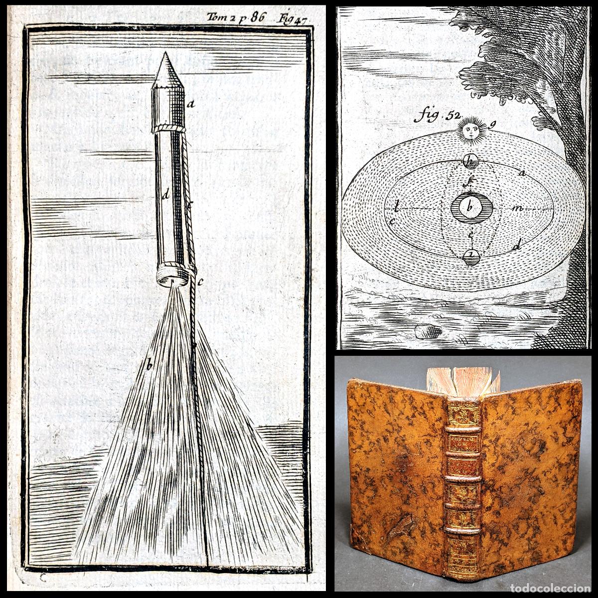 Livros antigos: A&ntilde;o 1755 Pirotecnia Fuegos artificiales P&oacute;lvora Cohetes Terremotos Experimentos de f&iacute;sica Grabados