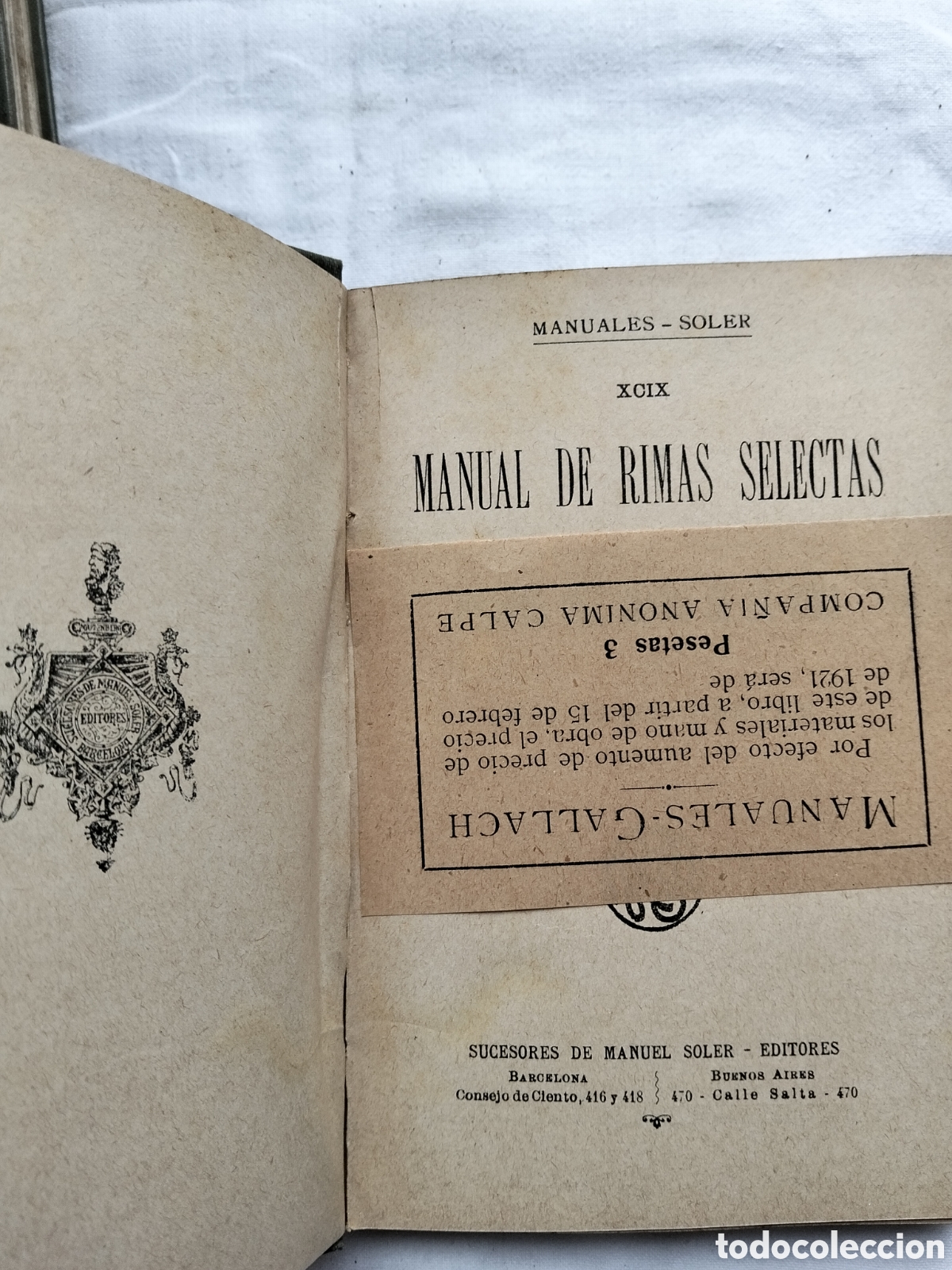 Libros antiguos: MANUALES GALLACH MANUAL DE RIMAS SELECTAS N.99 - Foto 2
