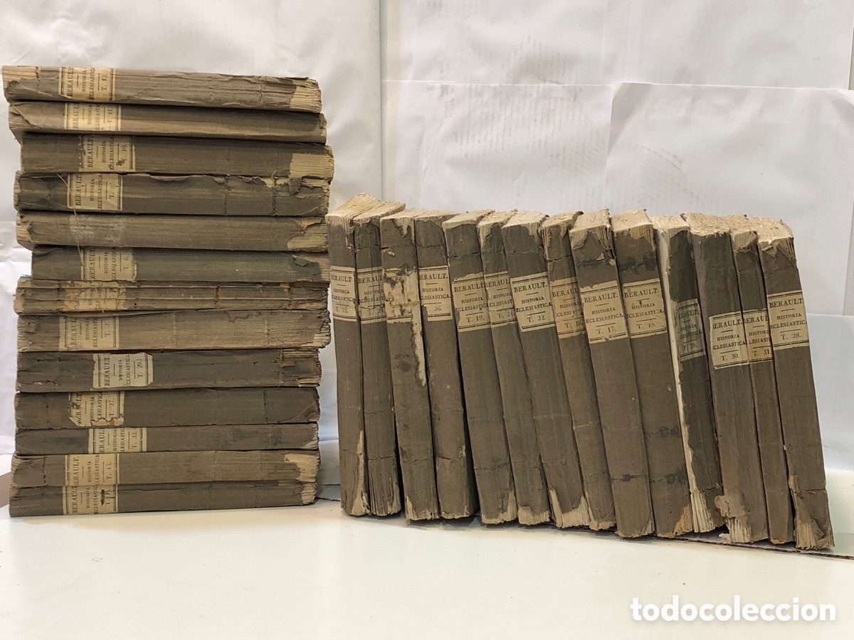 Libros antiguos: Historia de la iglesia escrita en franc&eacute;s por el Abate B&eacute;rault-Bercastel, can&oacute;nigo de Noy&oacute;n (27 vol)