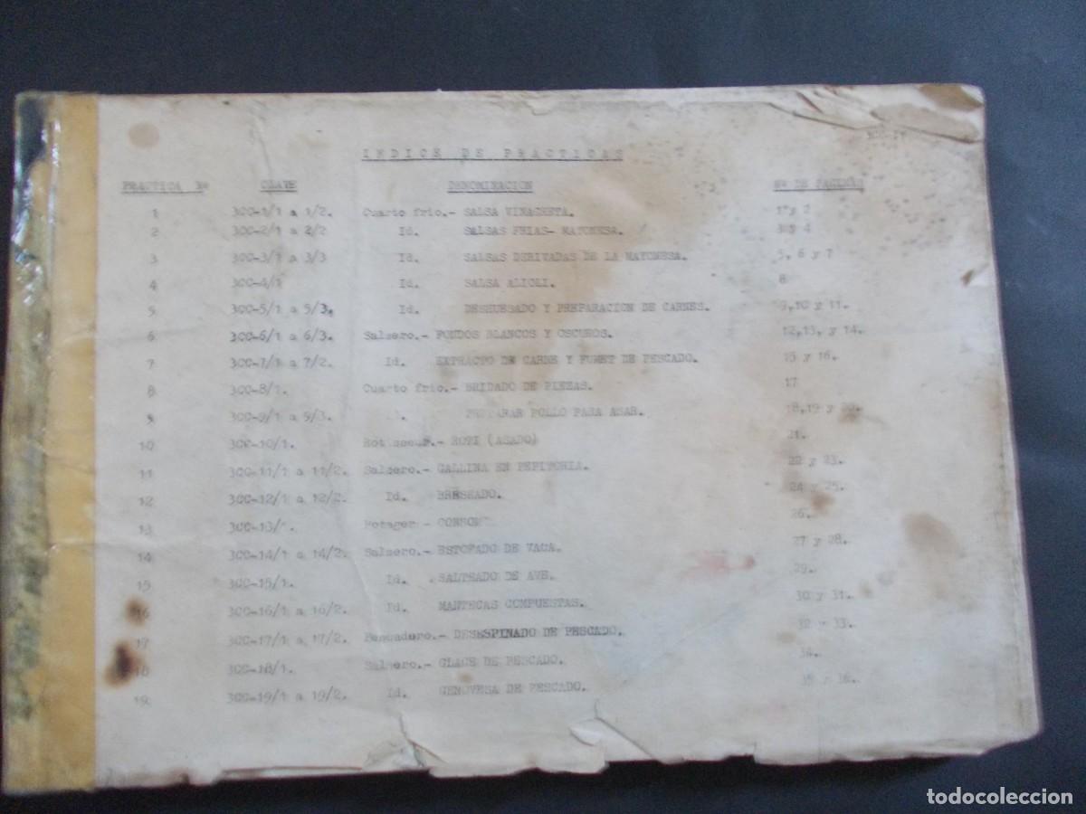 Libros antiguos: Manual Cocina Profesional &Iacute;ndice Pr&aacute;cticas Recetas Escuela T&eacute;cnica Hostelera C 1960950