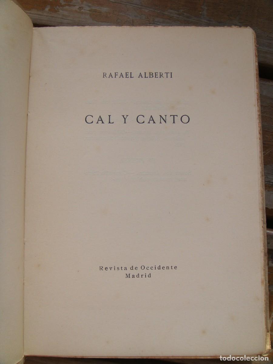 Libros antiguos: Rafael Alberti: CAL Y CANTO. Primera edicion - Foto 4