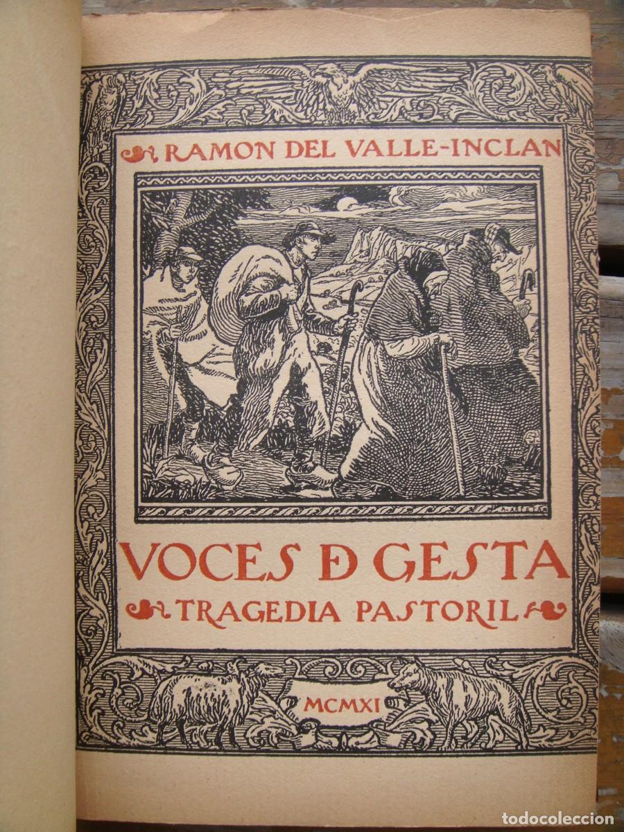Libros antiguos: Ram&oacute;n del Valle-Inc&aacute;n: VOCES DE GESTA. Tragedia pastoril. Primera edicion