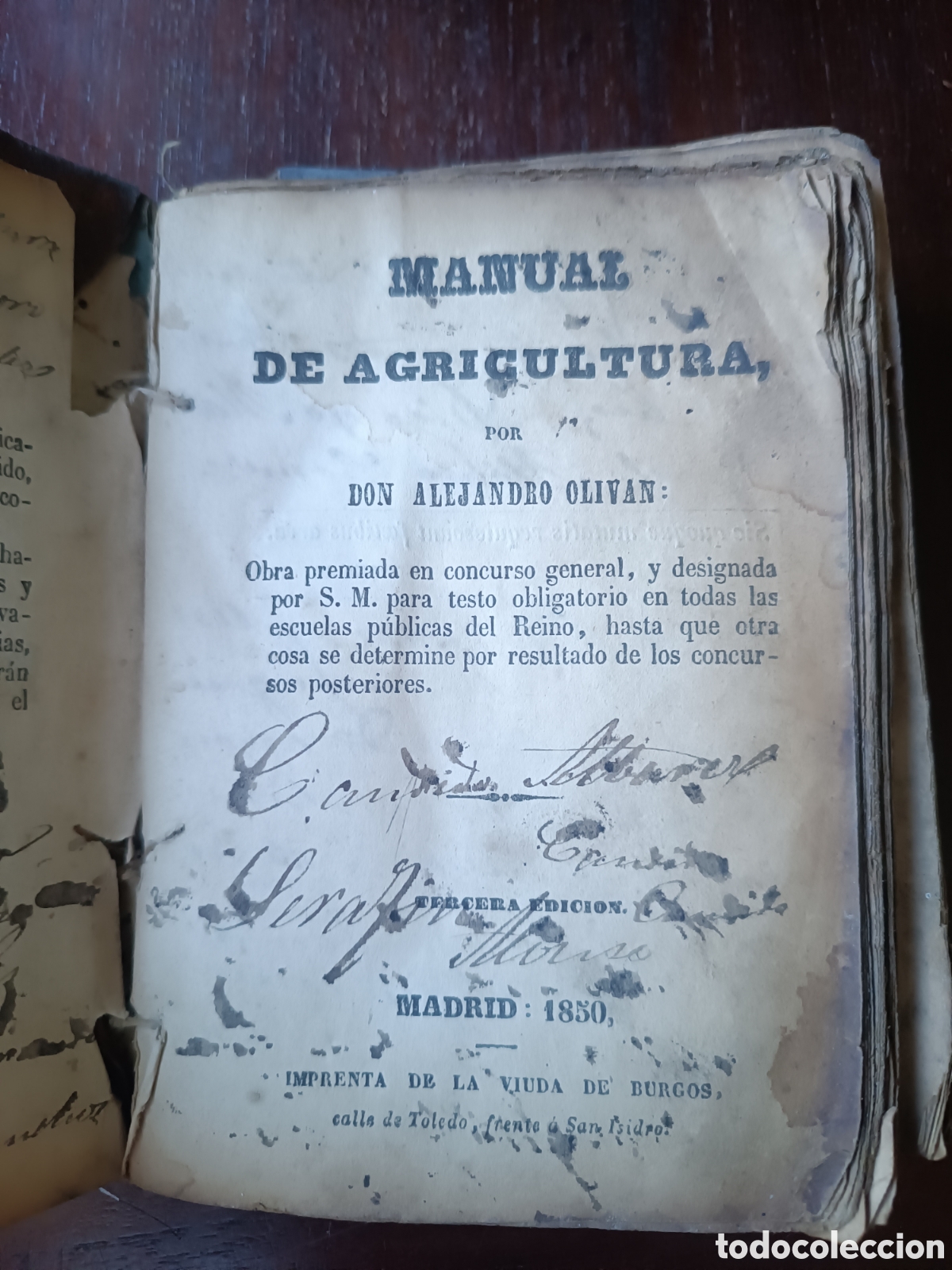 Antiquarische B&uuml;cher: Antiguo libro de agricultura 1850
