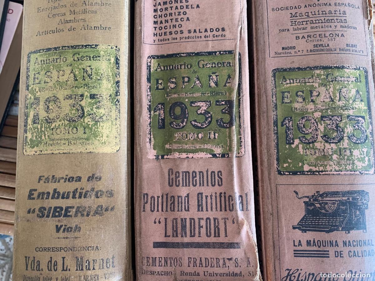 Libros antiguos: Anuario Heneral de Espa&ntilde;a a&ntilde;o 1933 tres tomos