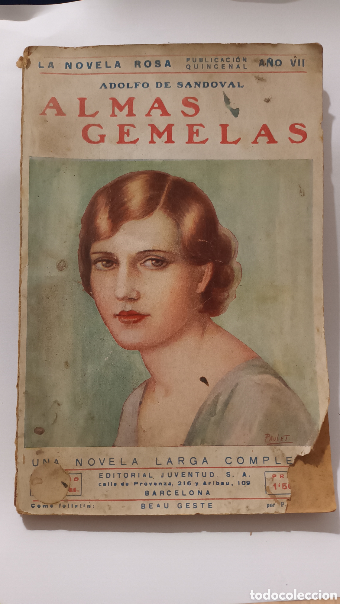 Libros antiguos: Almas gemelas, la novela rosa. Adolfo de Sandoval - Foto 1