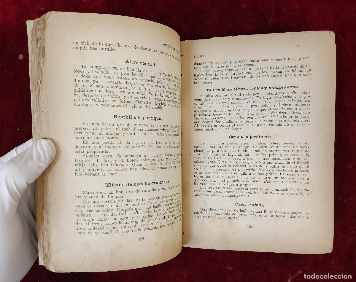 Libros antiguos: ART DE BEN MENJAR. LLIBRE CATAL&Agrave; DE CUYNA. BARCELONA, IMPREMTA LA RENAIXENSA. 1923.