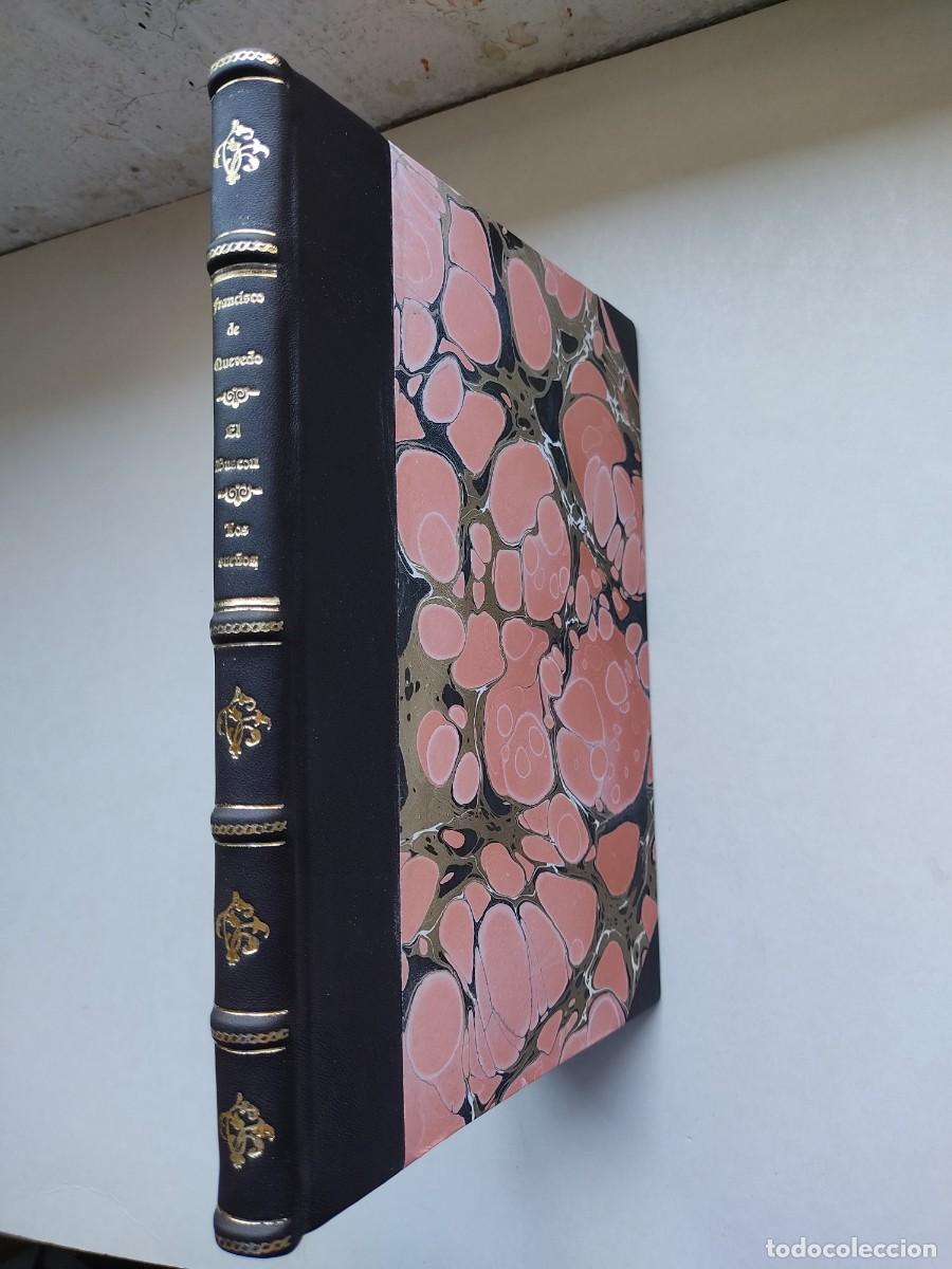 Libros antiguos: El Busc&oacute;n y Los sue&ntilde;os (1932) / Francisco de Quevedo. Encuadernaci&oacute;n artesanal