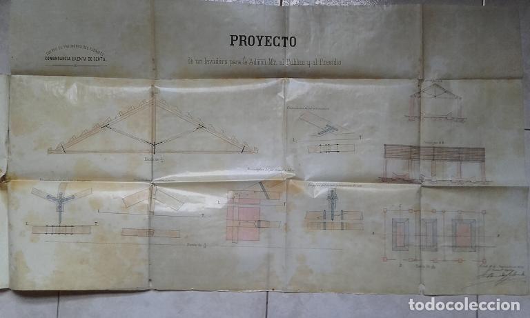 Libros antiguos: PROYECTO DE UN LAVADERO PARA EL PUBLICO, Ceuta 1879 cuerpo de ingenieros