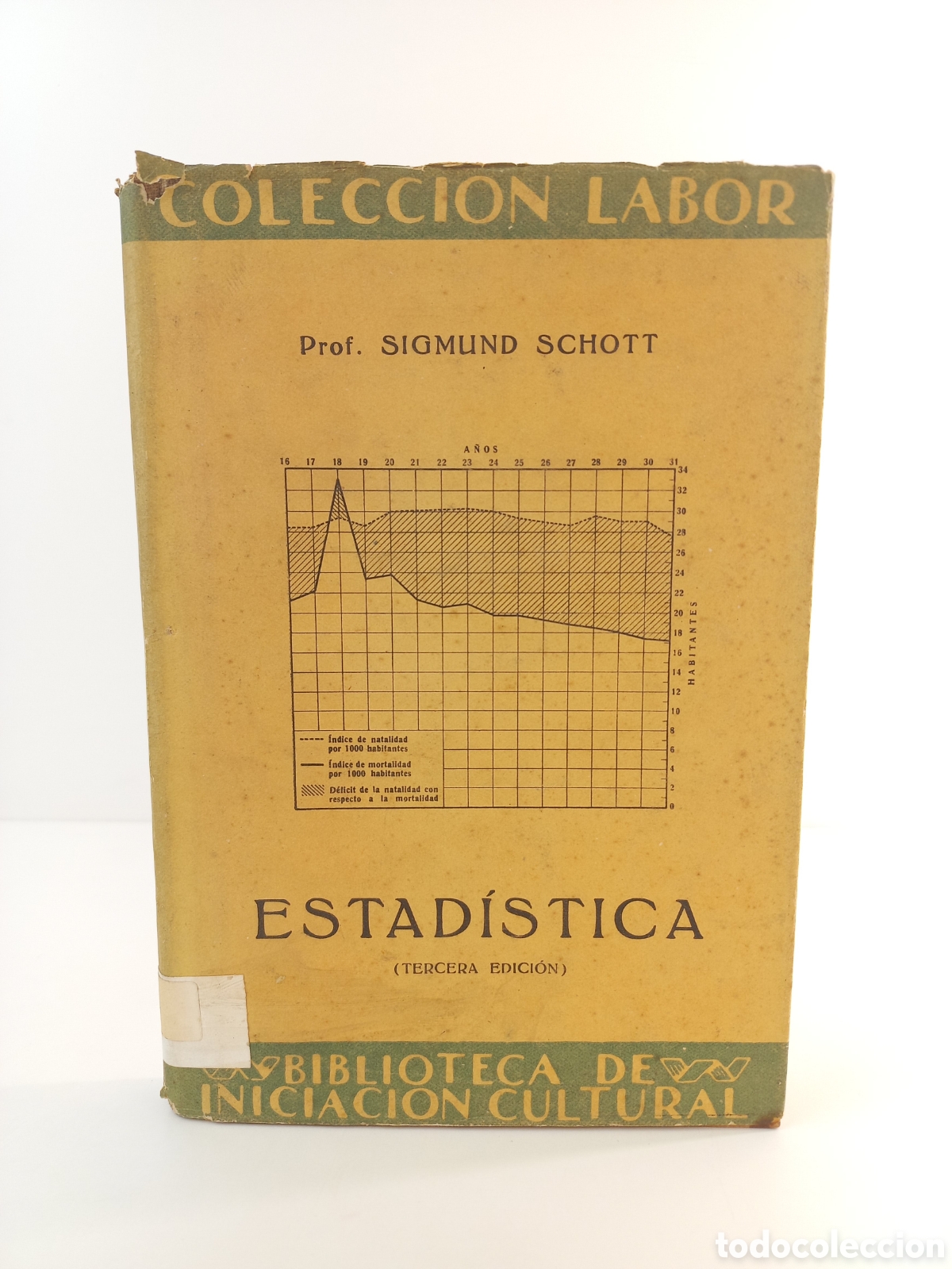 Libros antiguos: Estad&iacute;stica. Sigmund Schott. Labor, tercera edici&oacute;n, 1942. Ilustrado.