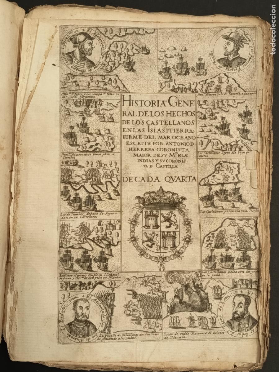 Old books: 1601 - HERRERA. Historia general de los hechos de los castellanos en las islas - D&Eacute;CADAS III Y IV