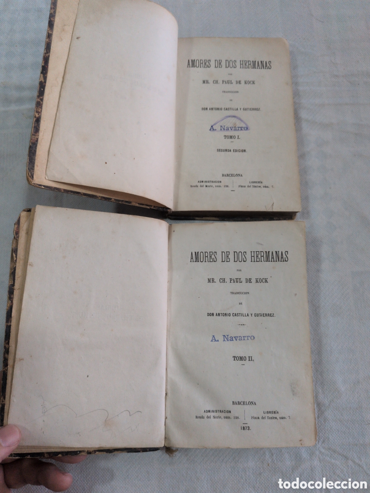 Libros antiguos: Amores de dos hermanas - Paul De Kock. A&ntilde;o 1873. 2 tomos