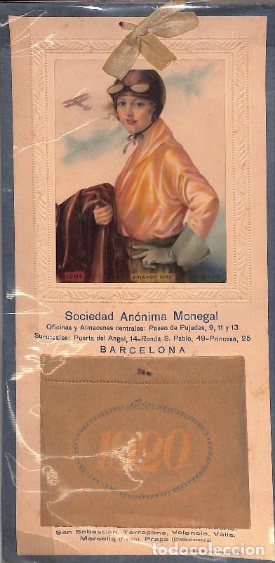Livres anciens: Calendario 1920. Aviator Girl - Sociedad An&oacute;nima Monegal - Barcelona, 1&ordf; ed.