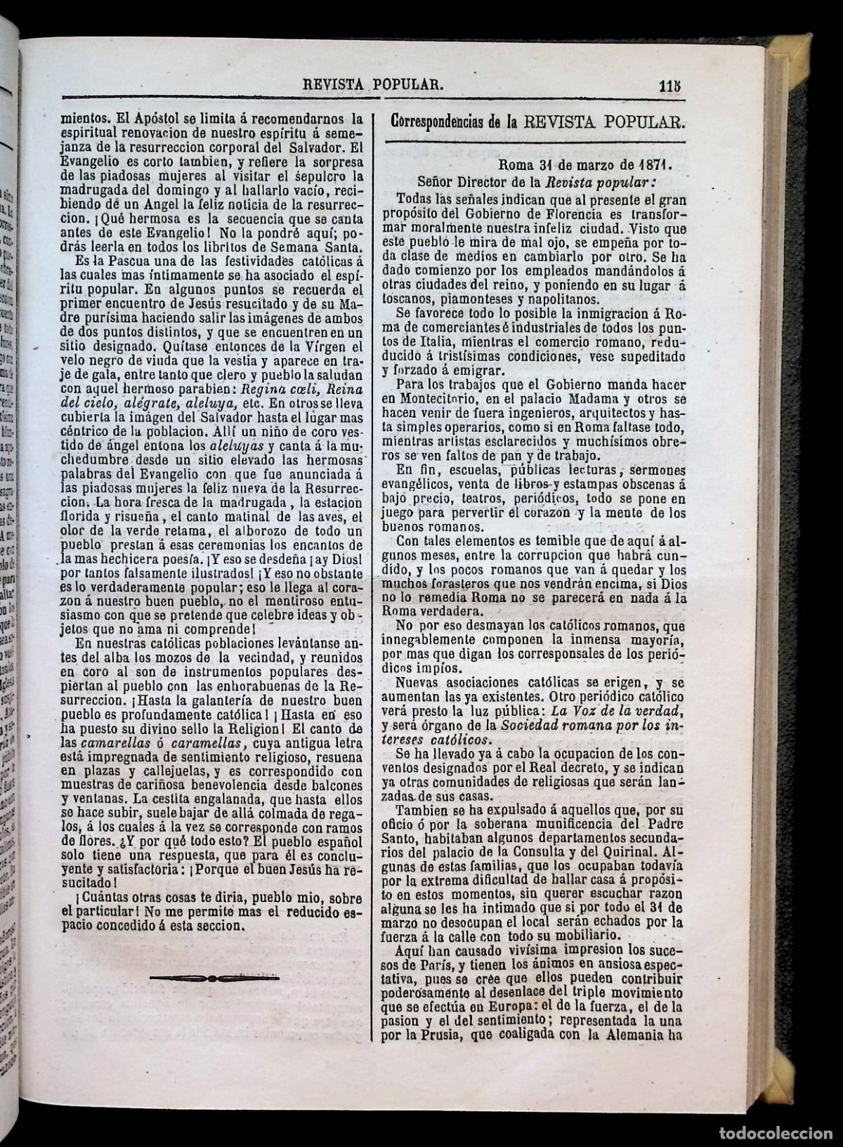 Libros antiguos: REVISTA POPULAR. A&Ntilde;O 1871 COMPLETO. - Foto 4