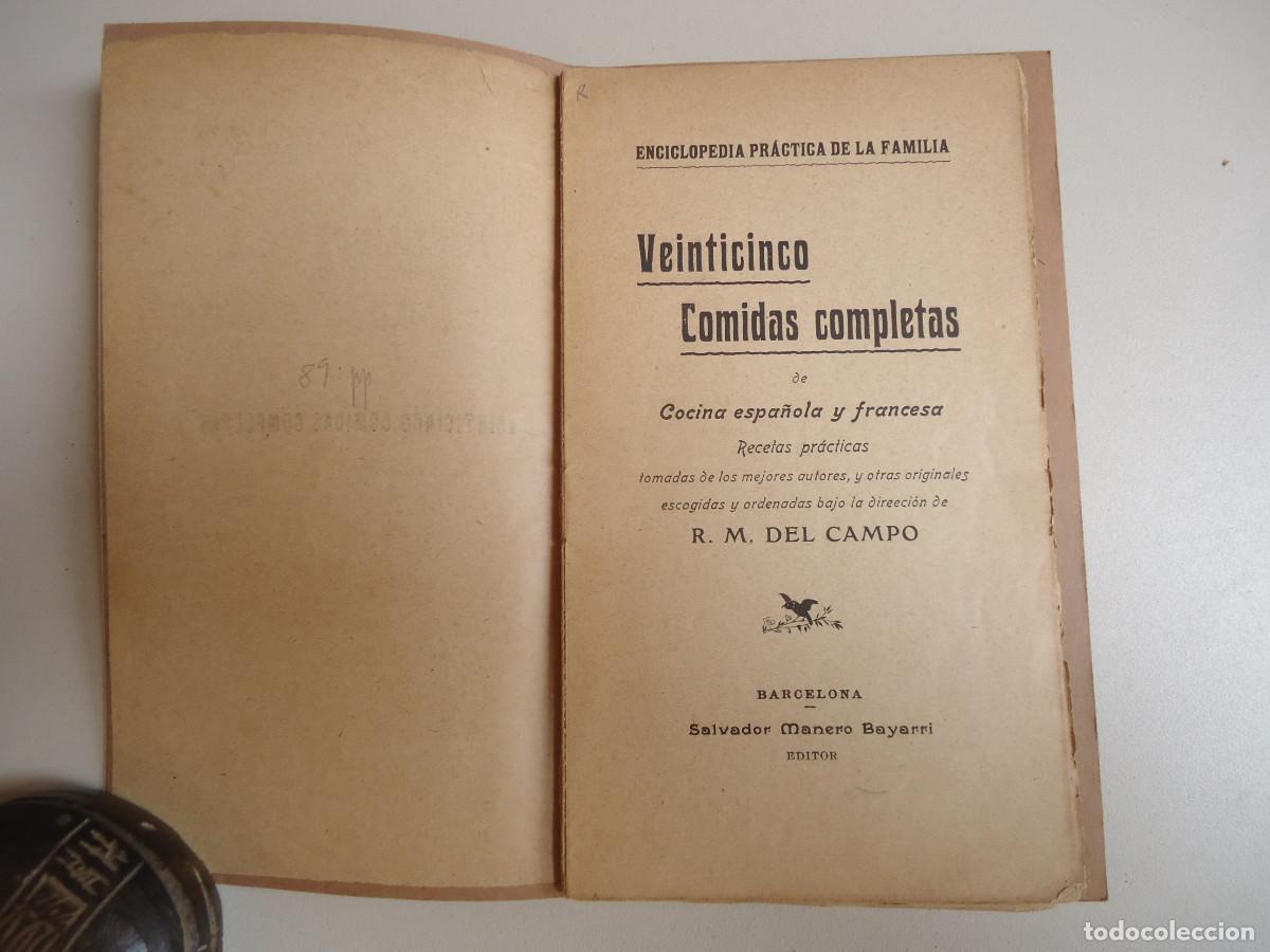 Libros antiguos: VEINTICINCO COMIDAS COMPLETAS. R. M. DEL CAMPO