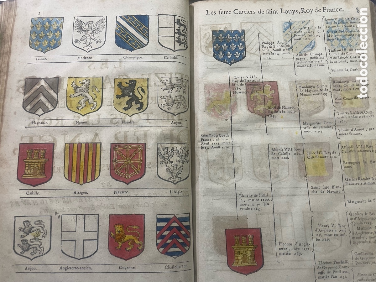 Libros antiguos: Tableaux Genealogiques ou Les Seize Quartiers 1683 - Foto 4