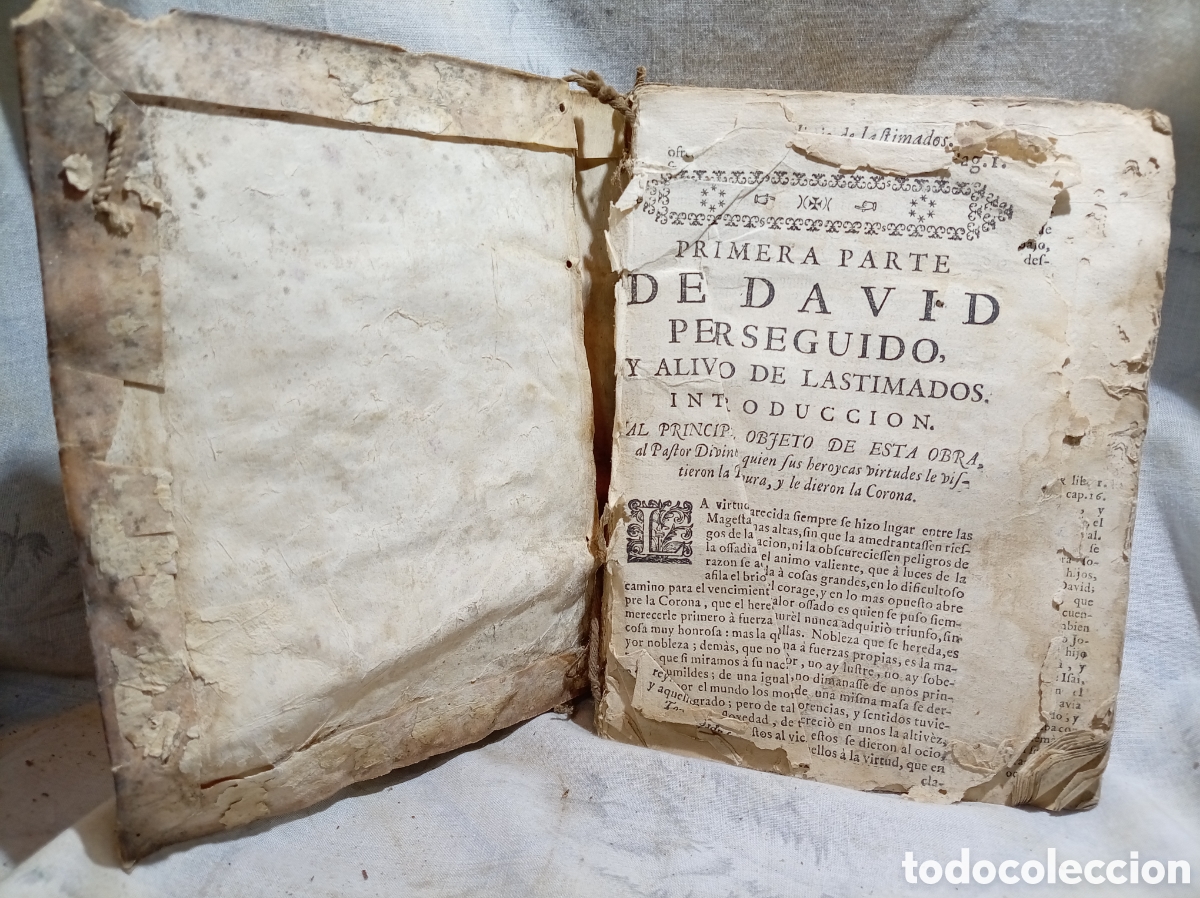 Libros antiguos: ANTIGUO LIBRO, PRIMERA PARTE DE DAVID DEL PERSEGUIDO Y ALIVIO DE LASTIMADOS CON TAPA DE PIEL