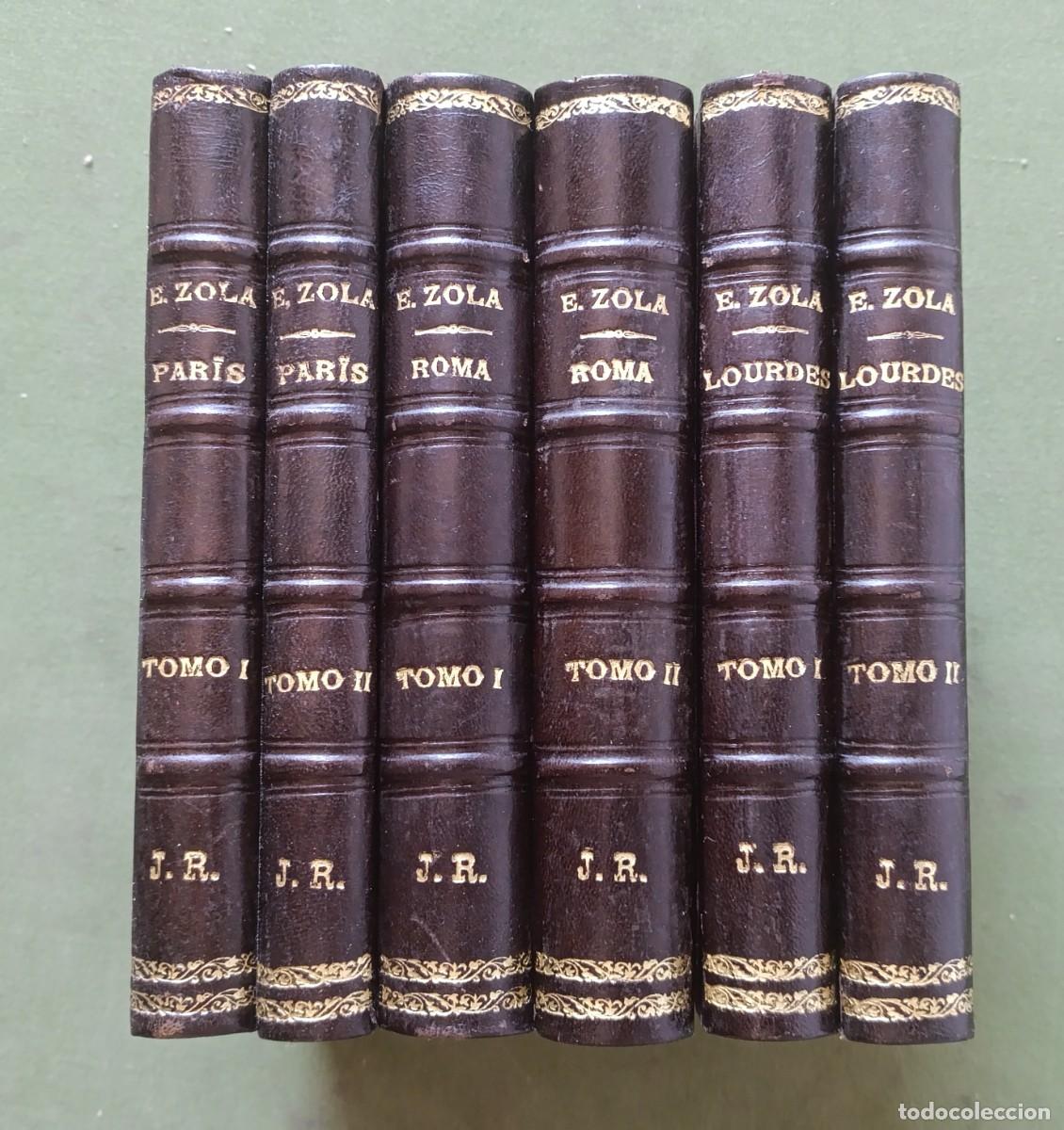 Libros antiguos: 1&ordf; ed. 1896 - EMILIO ZOLA - LAS TRES CIUDADES - TRILOG&Iacute;A - LOURDES, ROMA, PAR&Iacute;S - COMPLETAS - D20