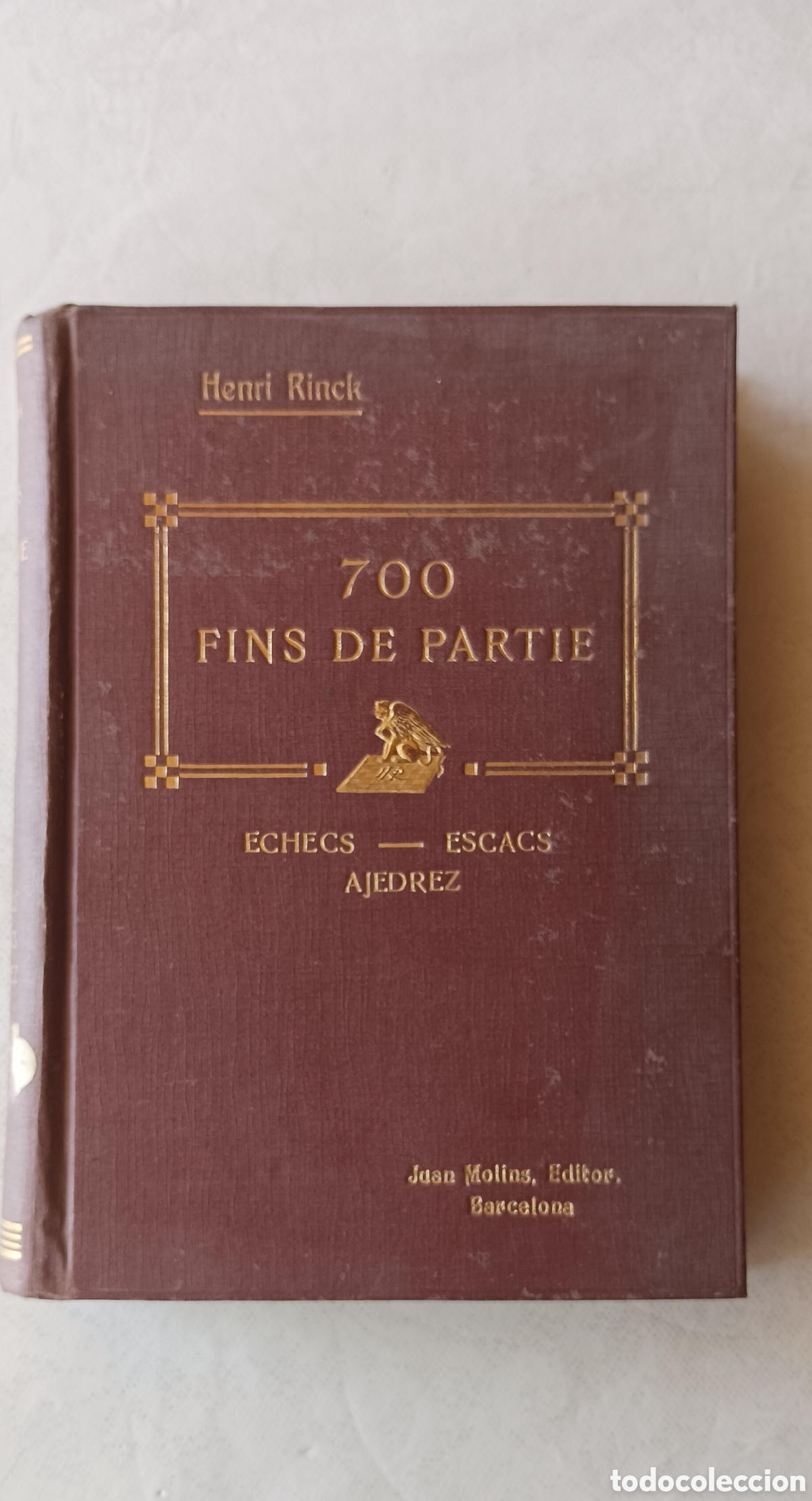 Libros antiguos: Libro. 700 Fins de partie, Echecs, Escacs, Ajedrez. Henri Rinck. 1927