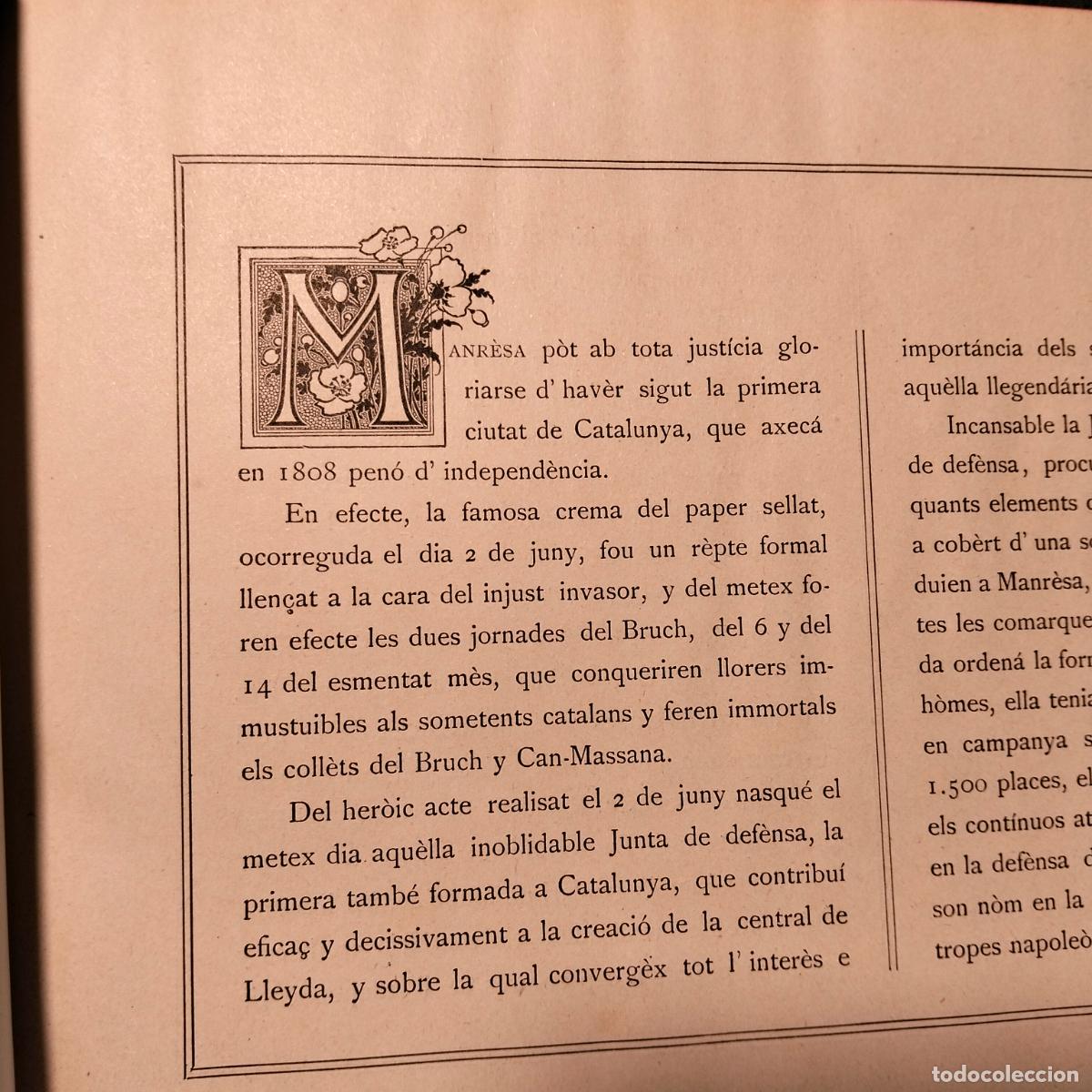 Libros antiguos: Record y programa de les festes del centenari de la guerra de la independencia Manresa juny 1908 - Foto 6