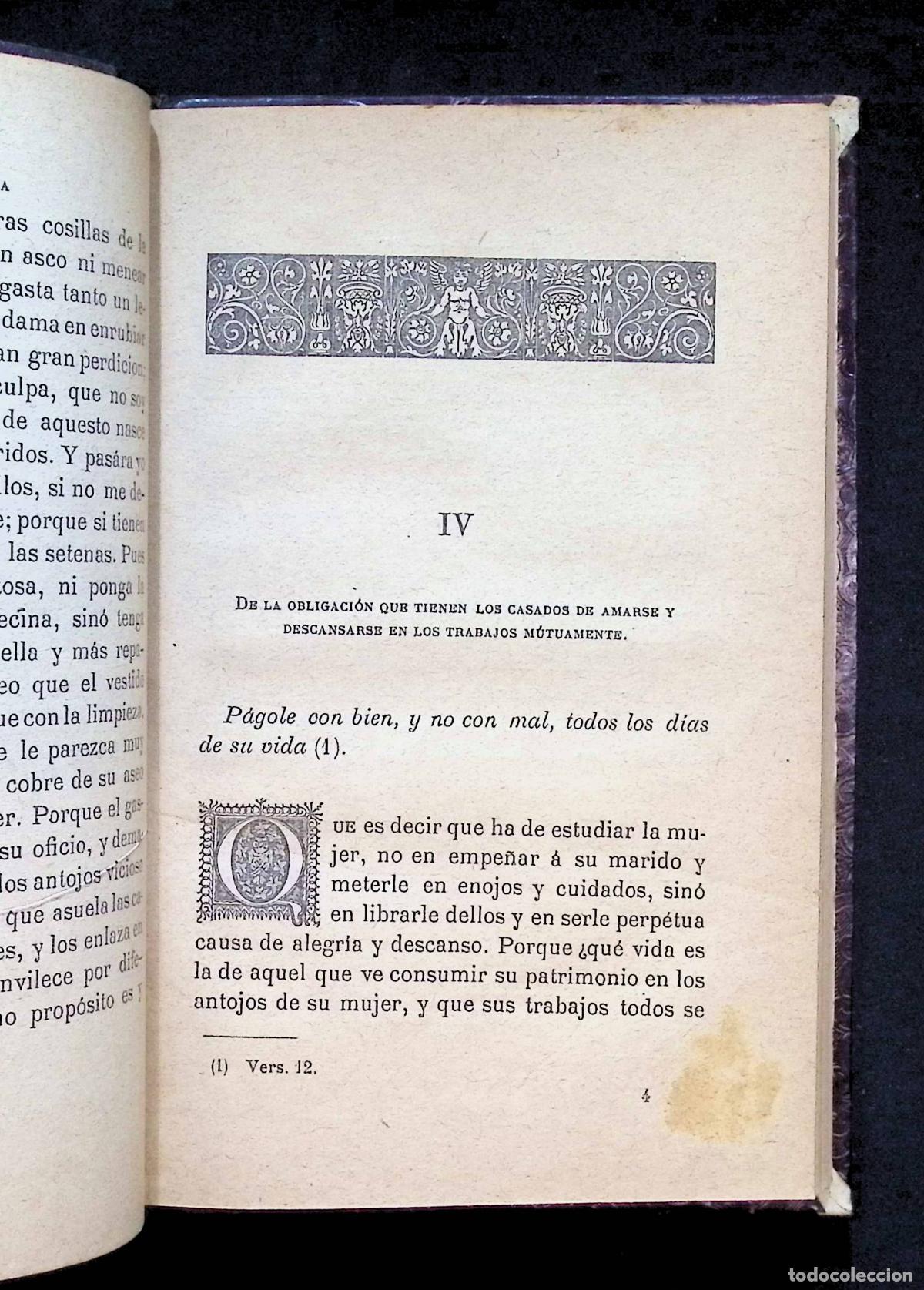Libros antiguos: LA PERFECTA CASADA. - LE&Oacute;N, Fray Lu&iacute;s de. 1885. - Foto 3