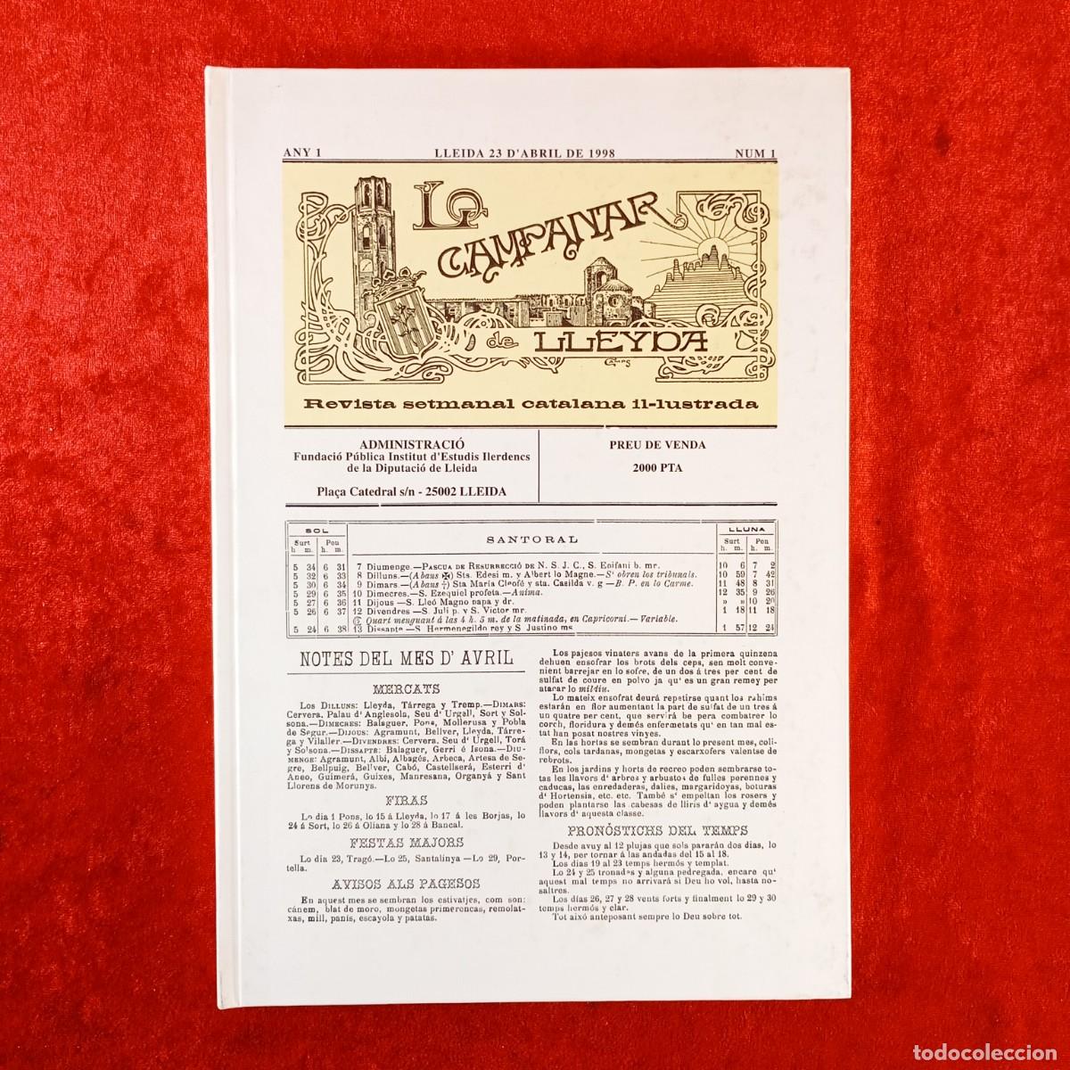 Libros antiguos: LO CAMPANAR DE LLEYDA 1901 REVISTA SETMANAL CATALANA IL&middot;LUSTRADA - FACS&Iacute;MIL - 1000 EXEMPLARS / 1574