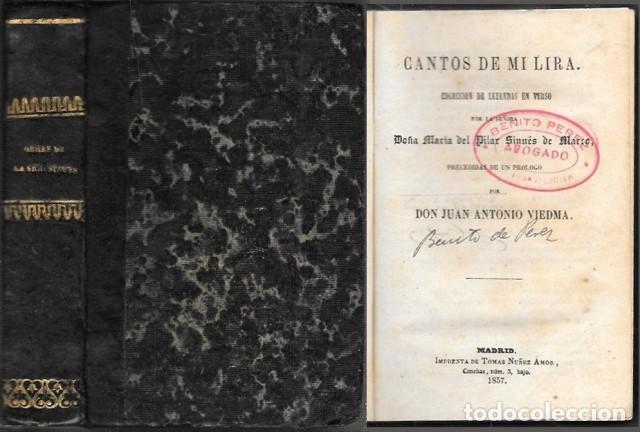 Libros antiguos: CANTOS DE MI LIRA - COLECCI&Oacute;N DE LEYENDAS EN VERSO - SINUES DE MARCO, MARIA DEL PILAR - A-NOV-1983