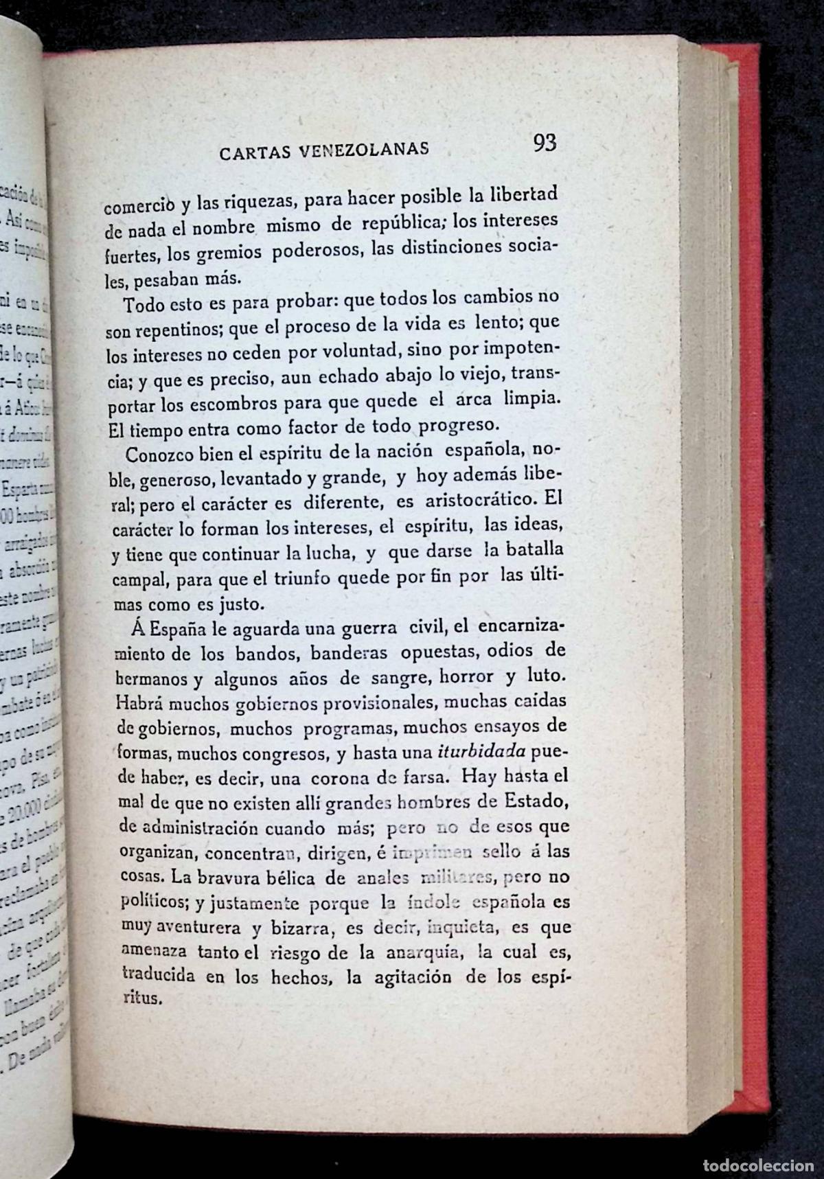 Libros antiguos: CARTAS VENEZOLANAS. - ACOSTA, Cecilio. - Foto 4