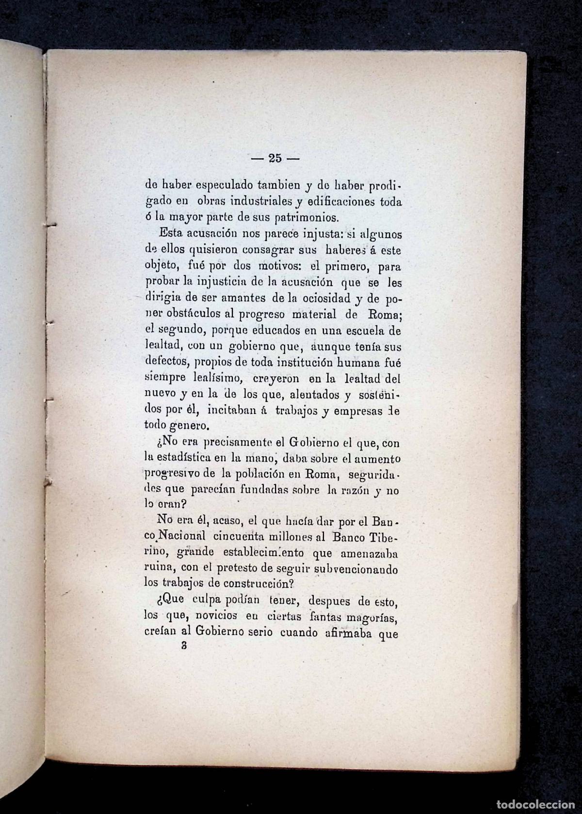 Libros antiguos: ROMA Y EL GOBIERNO ITALIANO DESDE 1870 &Aacute; 1894. - SODERINI, Eduardo. - Foto 3