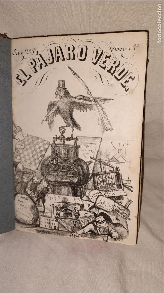Libros antiguos: REVISTA SATIRICA EL PAJARO VERDE - A&Ntilde;O 1861 - GRABADOS - MUY RARA.