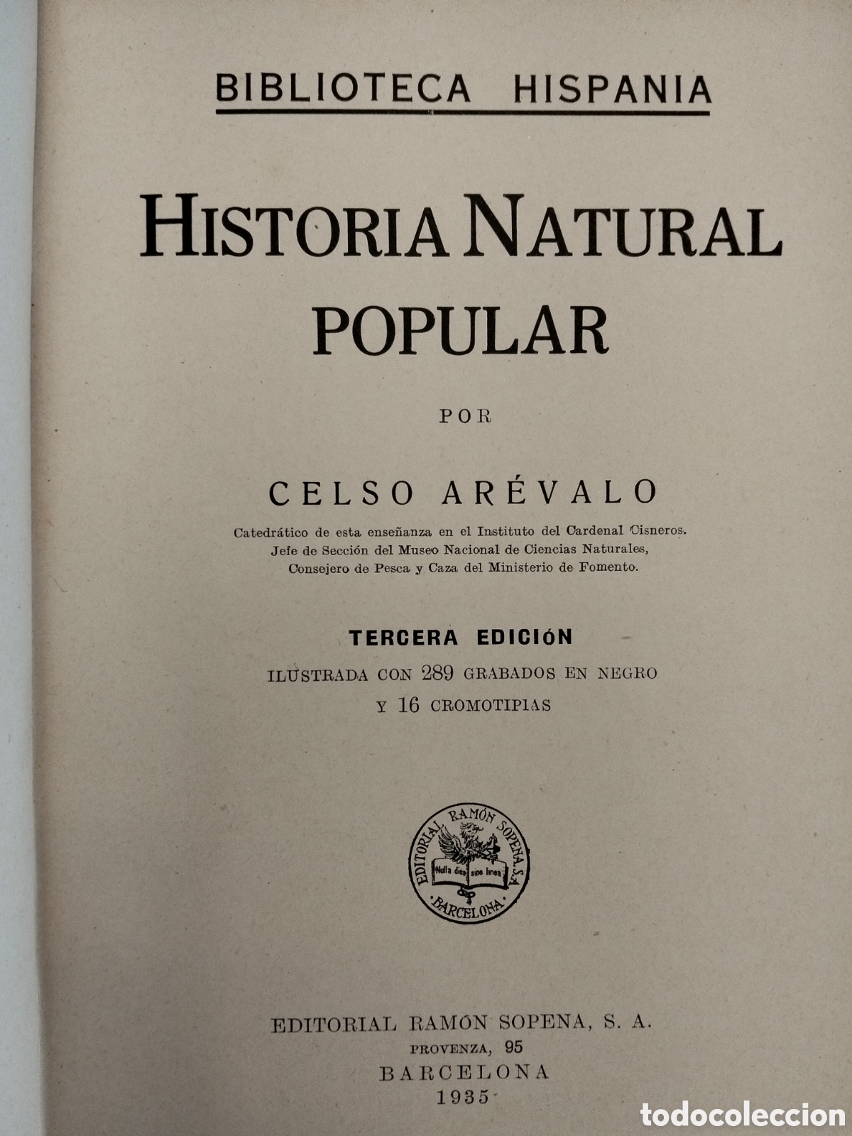 Libros antiguos: HISTORIA NATURAL SOPENA 1935 - Foto 2