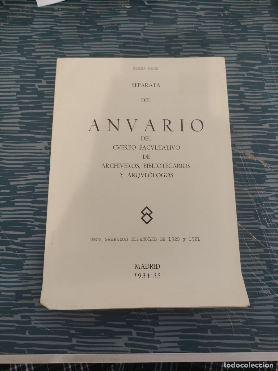Libros antiguos: SEPARATA DEL ANUARIO DEL CUERPO FACULTATIVO DE.....LEER