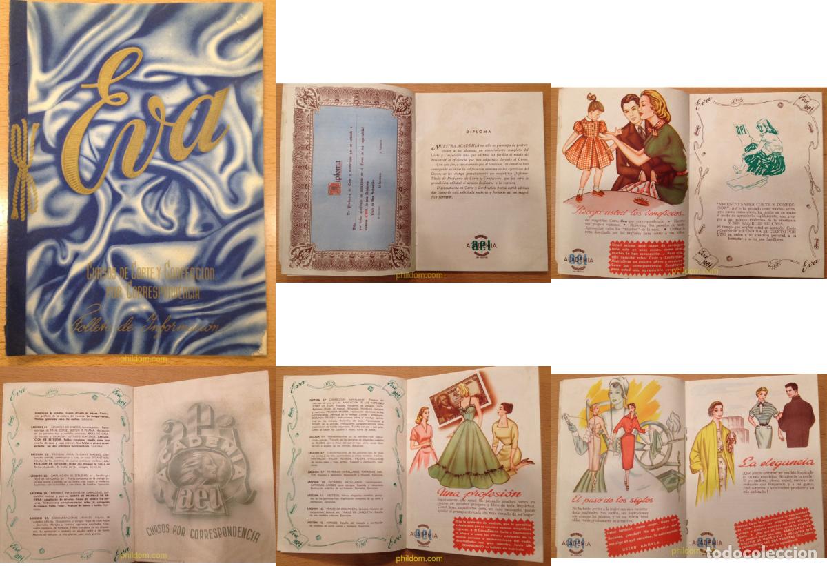 Libros antiguos: Libro folleto, Curso de corte y confeccion por correspondencia EVA