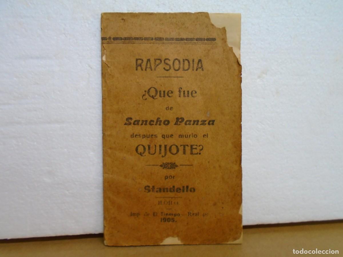 Libros antiguos: RAPSODIA/&iquest;QUE FU&Eacute; DE SANCHO PANZA DESPUES QUE MURIO EL QUIJOTE?/ILOILO(FILIPINAS) 1905.