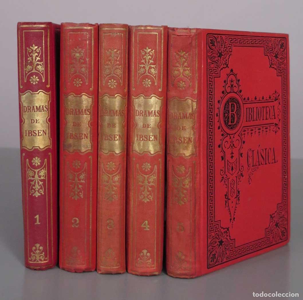 Libri antichi: Dramas - Enrique Ibsen - Librer&iacute;a de los Sucesores de Hernando 1914. 5 TOMOS