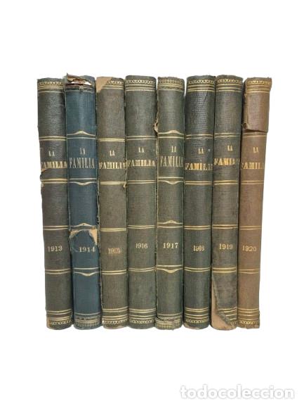 Libros antiguos: Colecci&oacute;n de Tomos Encuadernados Revista La Familia - 1913 hasta 1920 - Lomo en piel