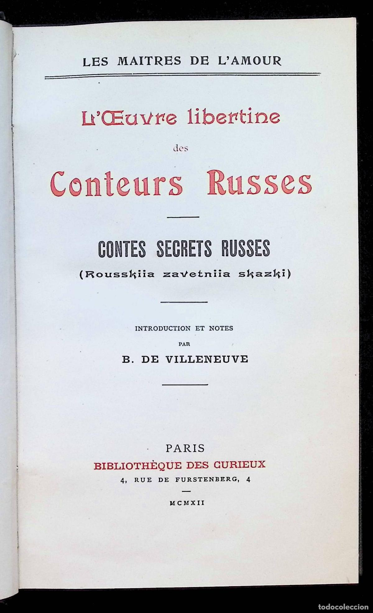 Antiquarische B&uuml;cher: CONTES SECRETS RUSSES (Rousskiia zavetniia skazki).