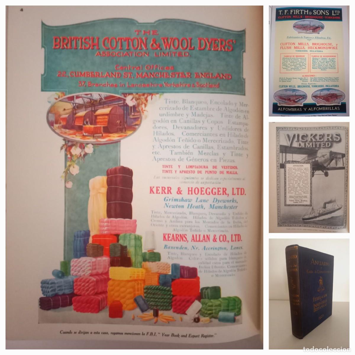Libros antiguos: CURIOS&Iacute;SIMO LIBRO ANUARIO DE INDUSTRIAS EXPORTADORAS BRIT&Aacute;NICAS A ESPA&Ntilde;A M&Aacute;S DE 100 A&Ntilde;OS