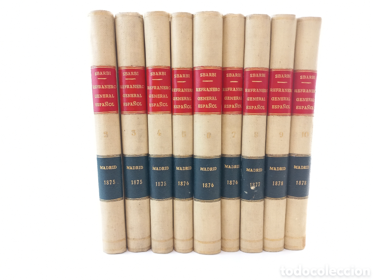 Libros antiguos: Refranero General Espa&ntilde;ol. Falta Tomo I. G&oacute;mez Fuentenebro, 1875-78.