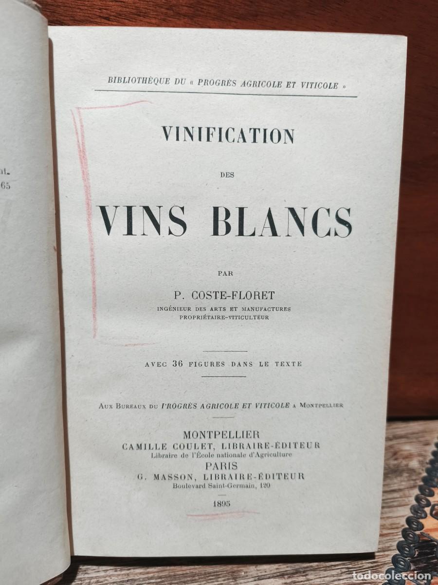Libros antiguos: P. Coste-Floret &ndash; Vinification des vins blancs &ndash; 1895 &ndash; Tratado franc&eacute;s de enolog&iacute;a con 36 grabados