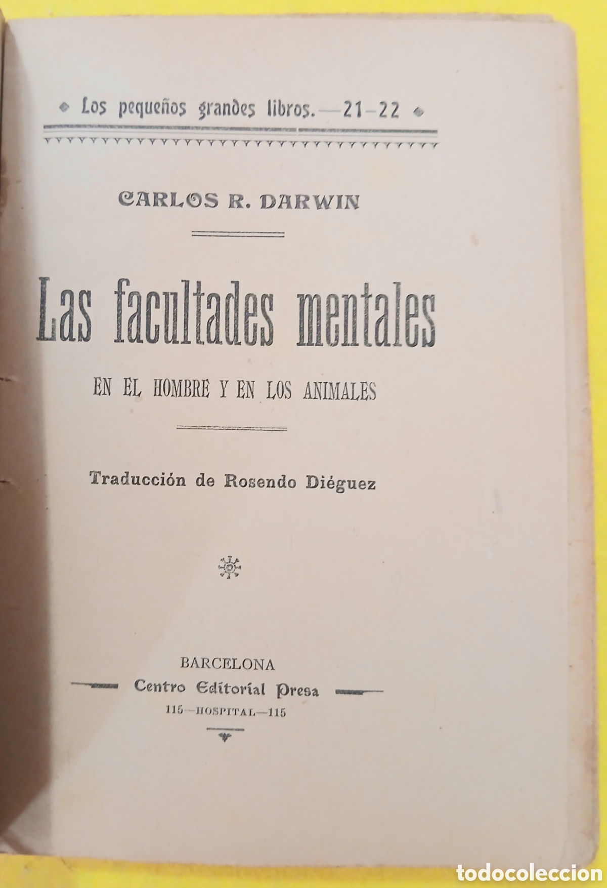 Libros antiguos: Las facultades mentales en el hombre y en los animales