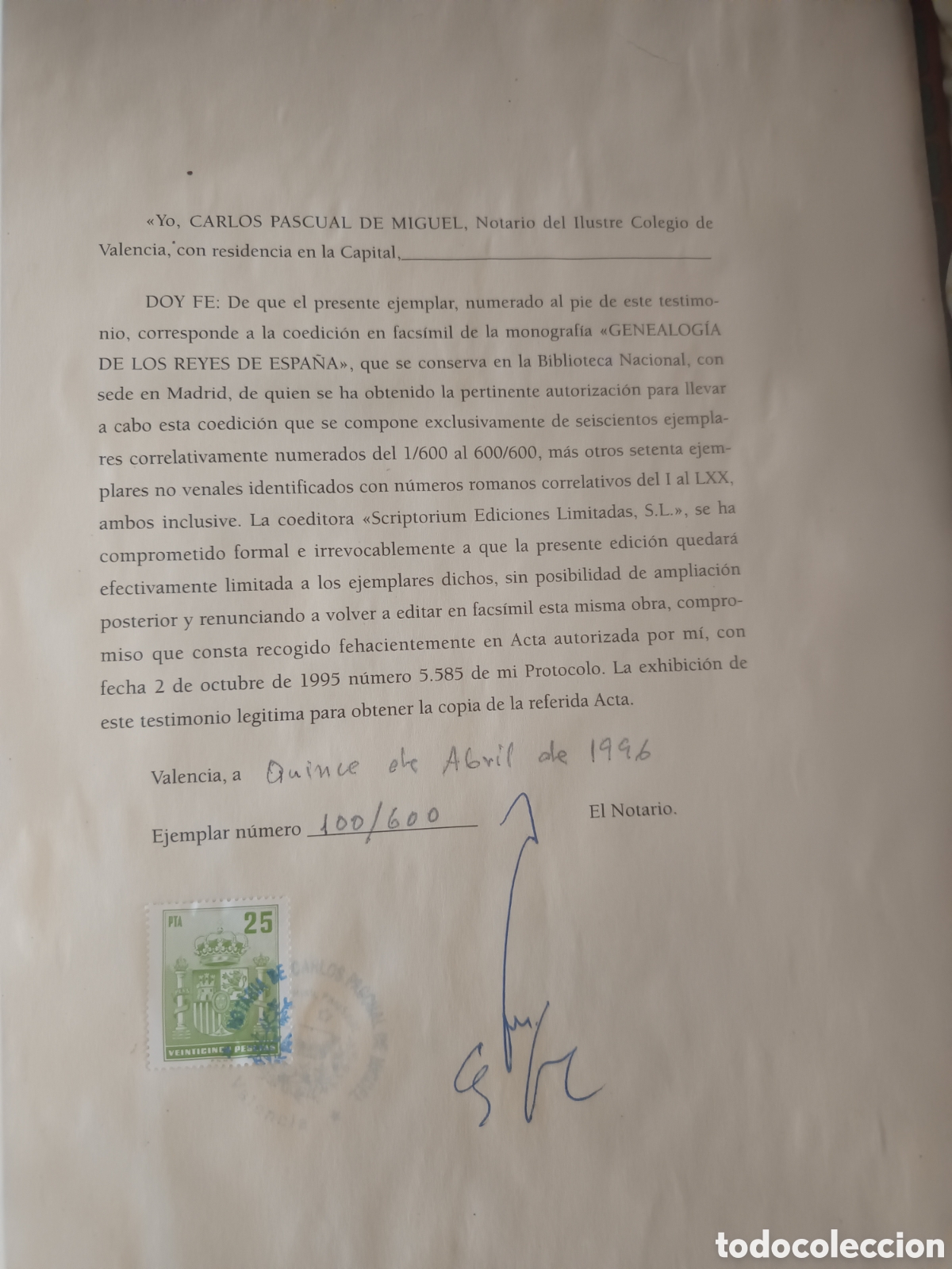 Libros antiguos: Genealog&iacute;a Regum Hispanie - Foto 3