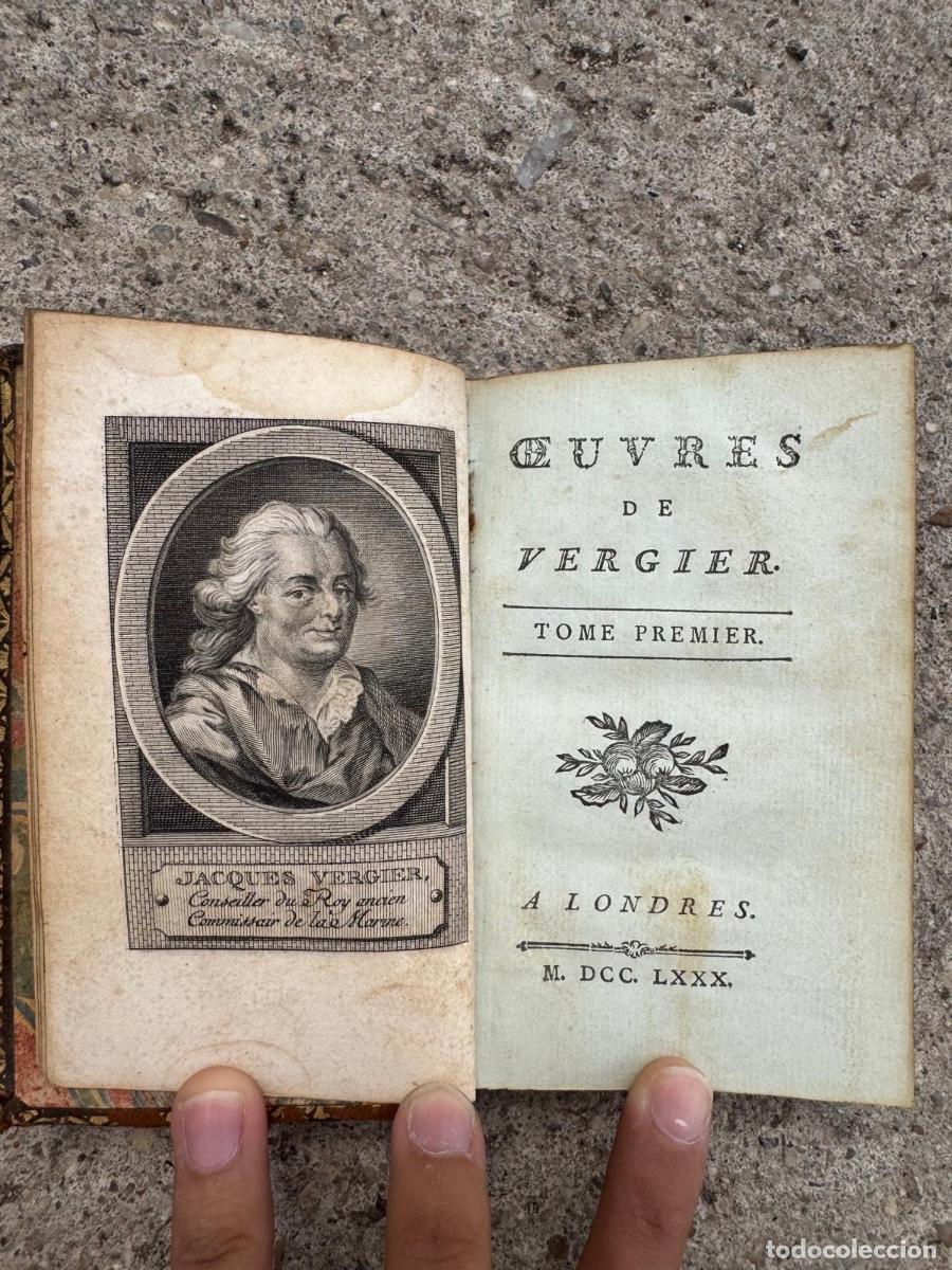 Livros antigos: Libro plena piel Obras de vergier s XVIII tomo primero Londres 1780