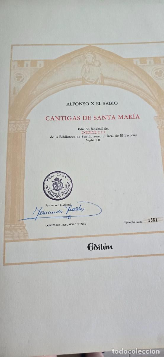 Libros antiguos: Cantigas de Santa Mar&iacute;a de Alfonso X el Sabio. Facs&iacute;mil del C&oacute;dice. Libros de coleccionista.