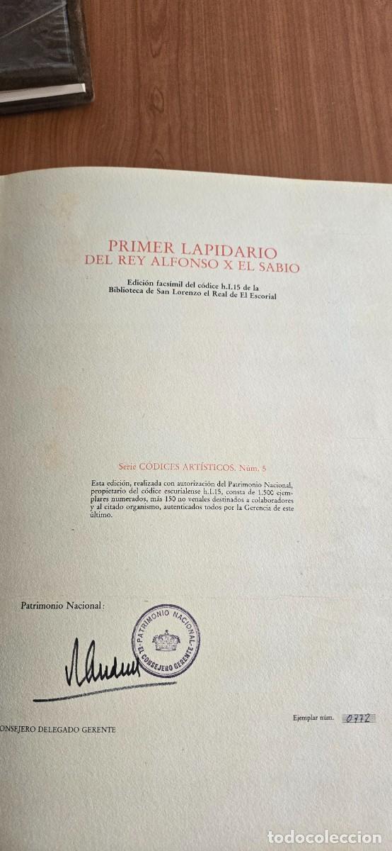 Libros antiguos: Primer Lapidario del Rey Alfonos X el Sabio. Facs&iacute;mil del c&oacute;dice h.I.15