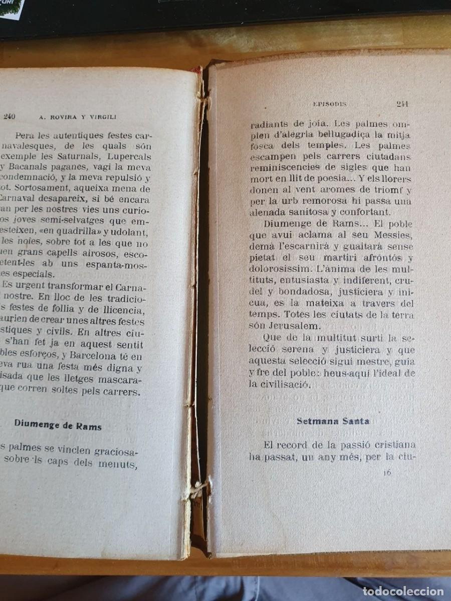 Libros antiguos: ROVIRA, A. Episodis (Catal&agrave;) - Foto 3