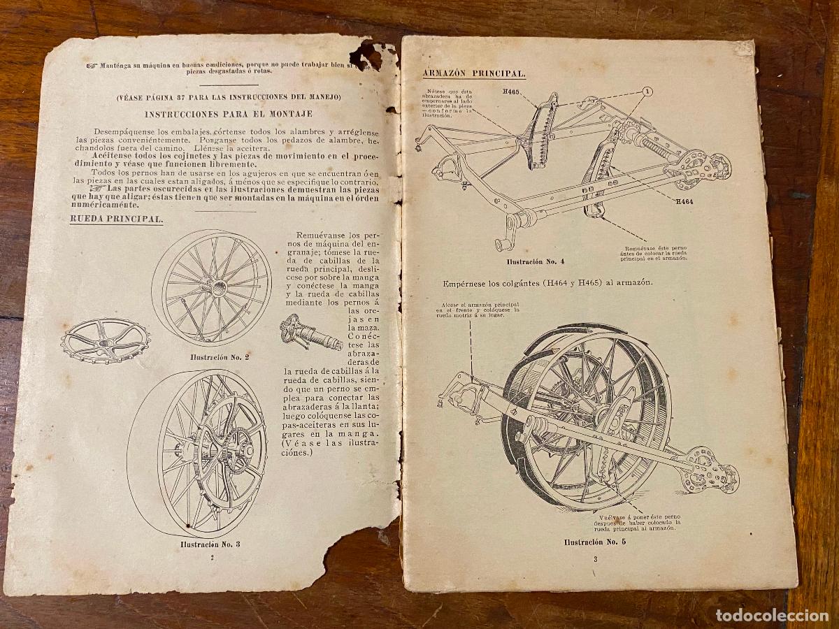 Libros antiguos: instrucciones para armar y operar la atadora Deering - Foto 2